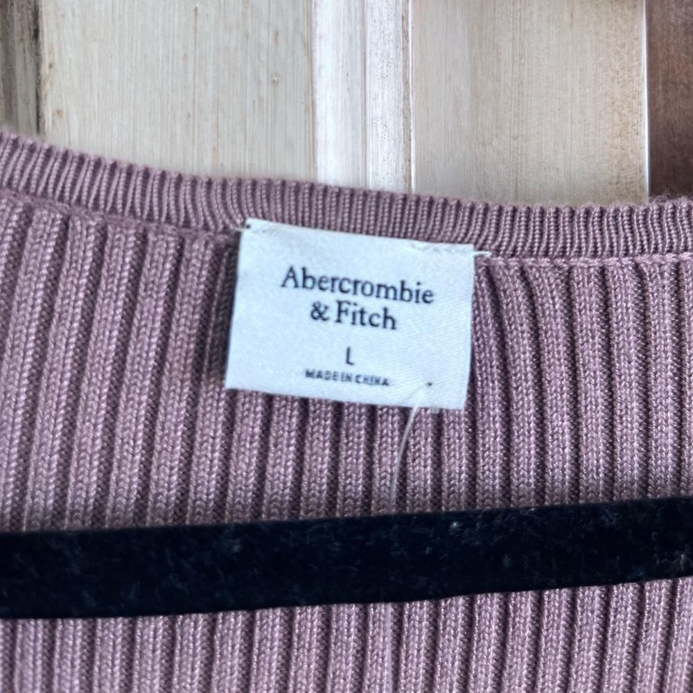 Abercrombie & Fitch Ribbed Midi Dress in Mauve